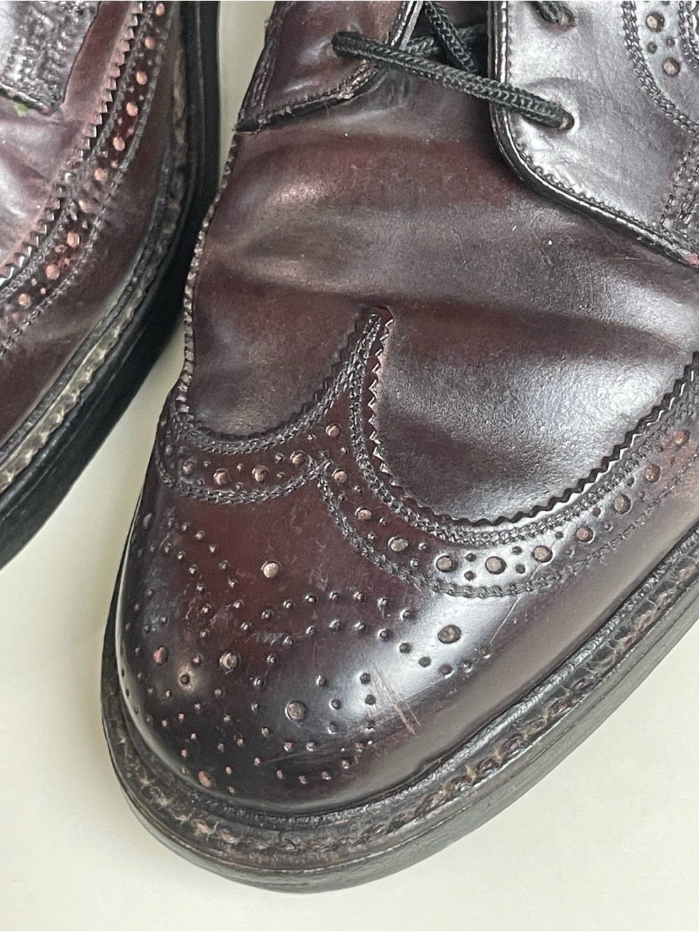 Florsheim Imperial Cordovan Longwing Oxfords V Cleat 93605 Mens 10 D - Picture 6 of 16